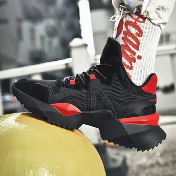 

Hip Hop Dance Street Chunky Sneakers Men Thick Bottom Mesh Casual Shoes Men White Fashion Tenis Masculino Adulto Sneakers