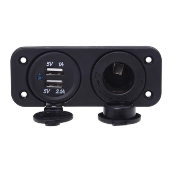 

Car Cigarette Lighter Socket Adapter Charger 2 USB Ports 12V For Car Auto Moto