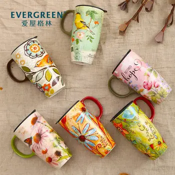 

425cc Retro Gray wool sweater mug creative ceramic relief coffee milk mugs simple fashion European flower tea cup free shipping