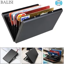 

Metallic Rfid Credit Card Holders Case Metal Business Men Women Business Bank Id Card Box Wallet For Credit Cards Pashouder