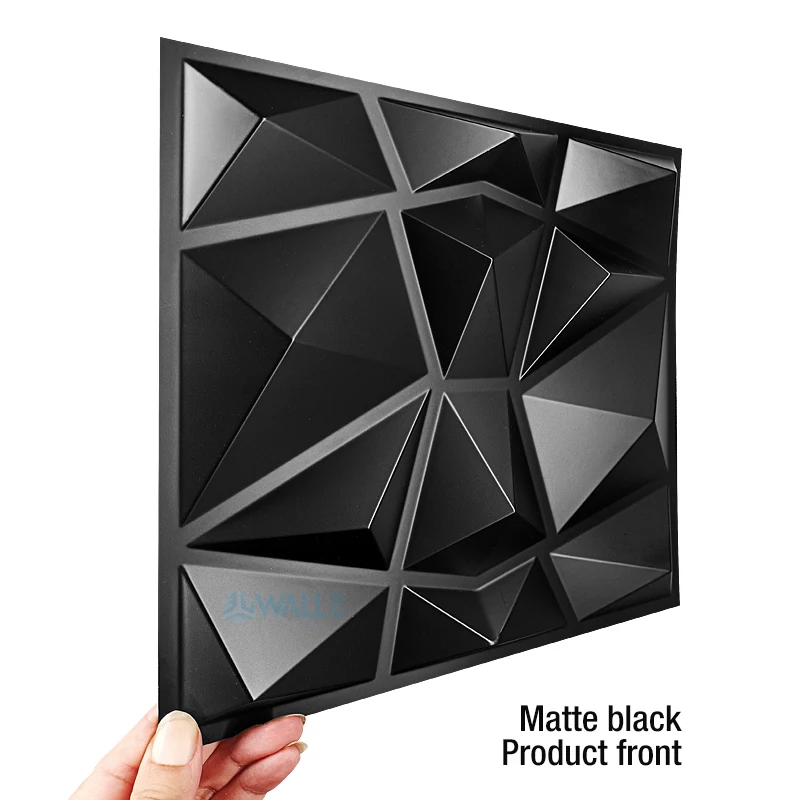 Description Picture 4 of item30x30cm 12 Pcs Decorative 3D Wall Panels in Diamond Design Matt black Wallpaper Mural Tile-Panel-Mold 90s aesthetic room decor