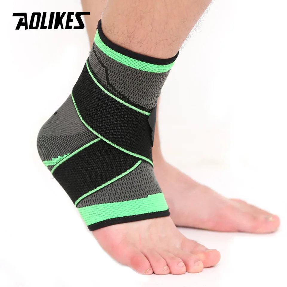 AOLIKES 1 PC Sports Ankle Brace Compression Strap Sleeves Support 3D Weave Elastic Bandage Foot Protective Gear Gym Fitness 2