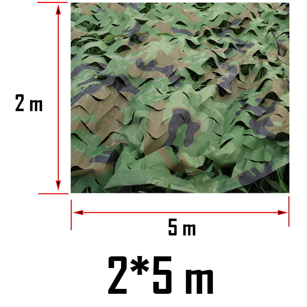 2X2 м до 2X8 м походная камуфляжная сетка лесные джунгли камуфляжные сетки Охота стрельба Рыбалка Укрытие скрытие сетка - Цвет: 2X5