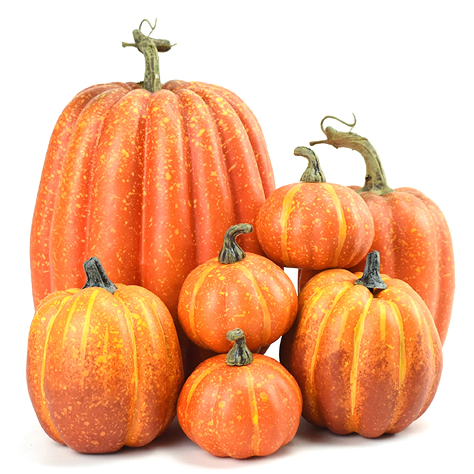 7Pcs Halloween Simulation Pumpkin Model Artificial Craft Fall Harvest Decoration ornament crafts miniature ornament resin crafts resin wedding buttons monks figurine decor