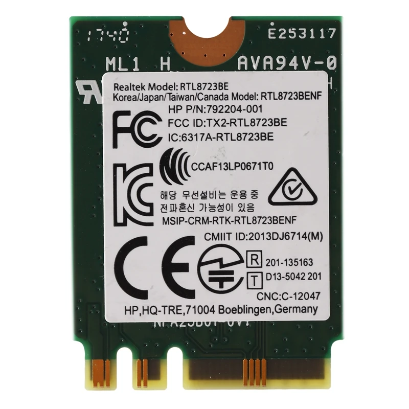 Wireless Adapter for Realtek RTL8723BE 802.11N WiFi Card Bluetooth 4.0 NGFF Card SPS 843338-001 300Mbps