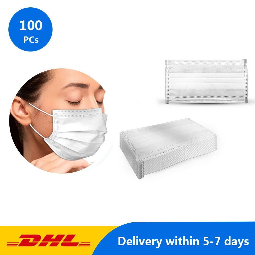 

100pcs Disposable Dust Protection Mask 3 layer Mouth-muffle Face Masks Universal Anti Fog Face Mouth Mass Breathable Mouth Cover