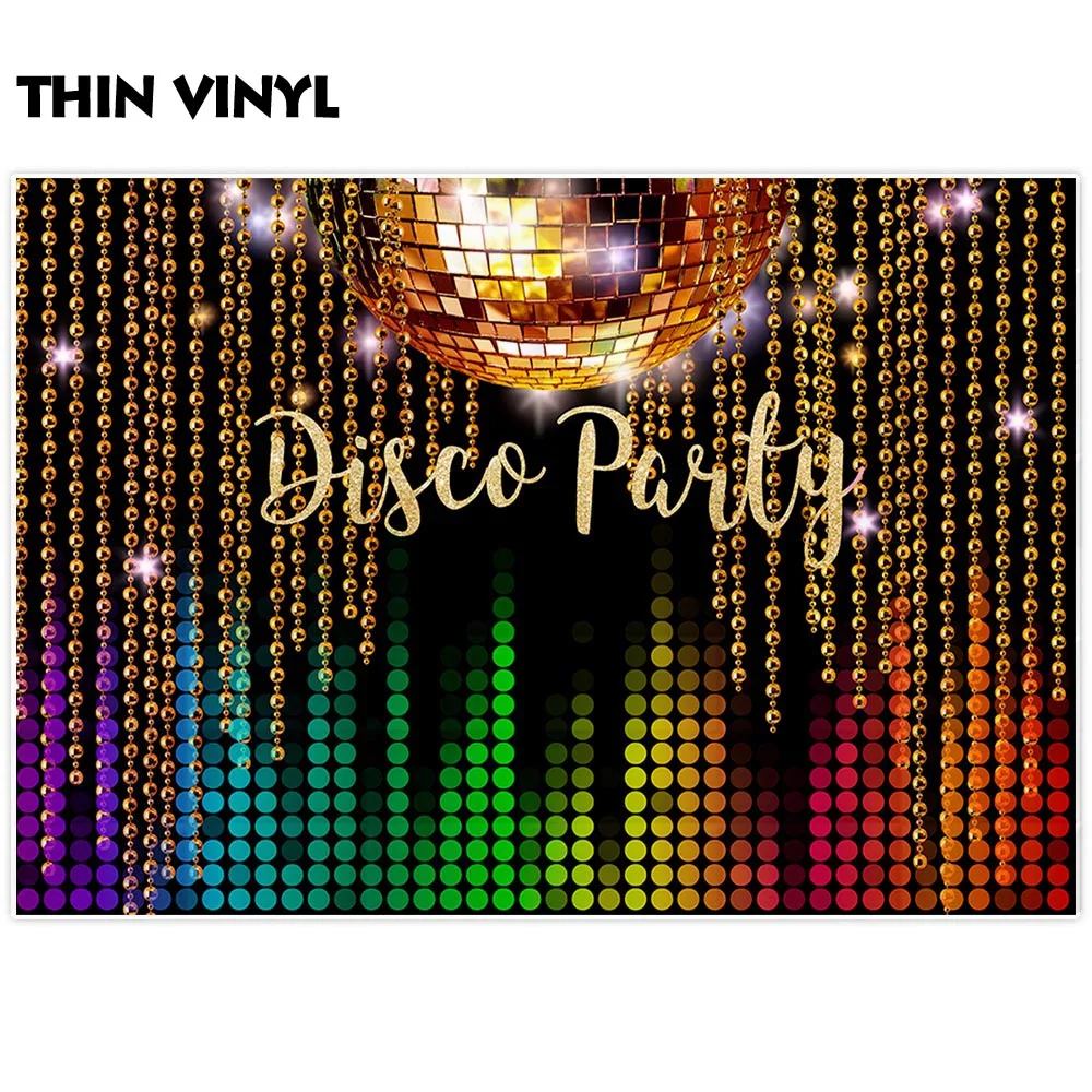 Allenjoy Disco вечерние фоны для фотосъемки в стиле ретро с блестящими шариками и неоновыми бусинами фон для фотосъемки с блестками боке восьмидесятых дней рождения