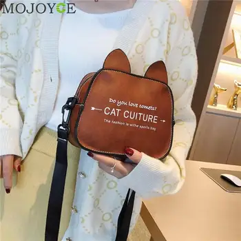 

2020 Woman Mini Shoulder Bag PU Leather Cute Cat Ears Handbag Lady Girl Travel Messenger Crossbody Bags