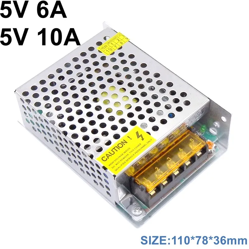 DC 5V 조정 스위칭 전원 공급 장치 6A 30W 10A 50W SMPS 입력 110V 220V ac dc 변압기, Led ...