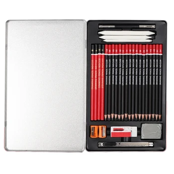 

Sketch Pencil Set Professional Sketching Drawing Kit Wood Pencil Pencil Iron Box for Painter Students Art Supplies