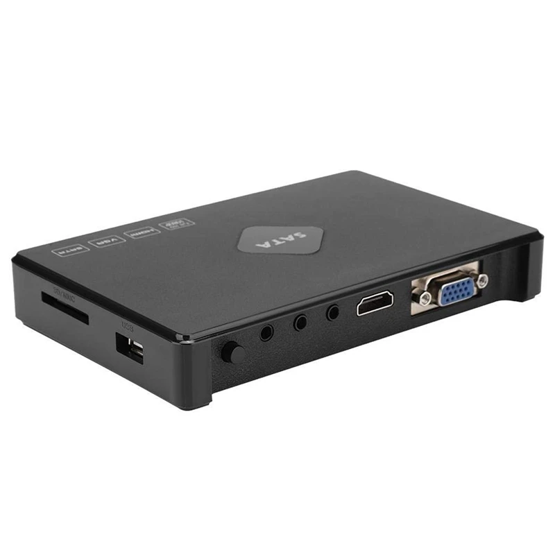 

Mini Full HD 1080P 2.5 Inch SATa HDD Player Video Audio Media with HDMI/VGA/AV/USB/SD/MMC/Optical Output EU Plug