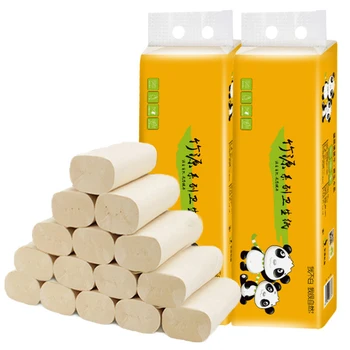 

12 Rolls Toilet Paper Household 4 Layer Tissue Soft Skin-Friendly for Home Bathroom 135mm x 4 Layers Household Merchandises TB