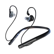 Смола Висячие шеи Bluetooth 5,0 наушники двойное подвижное кольцо стерео Спорт на открытом воздухе изменены в линии портативный водонепроницаемый смарт