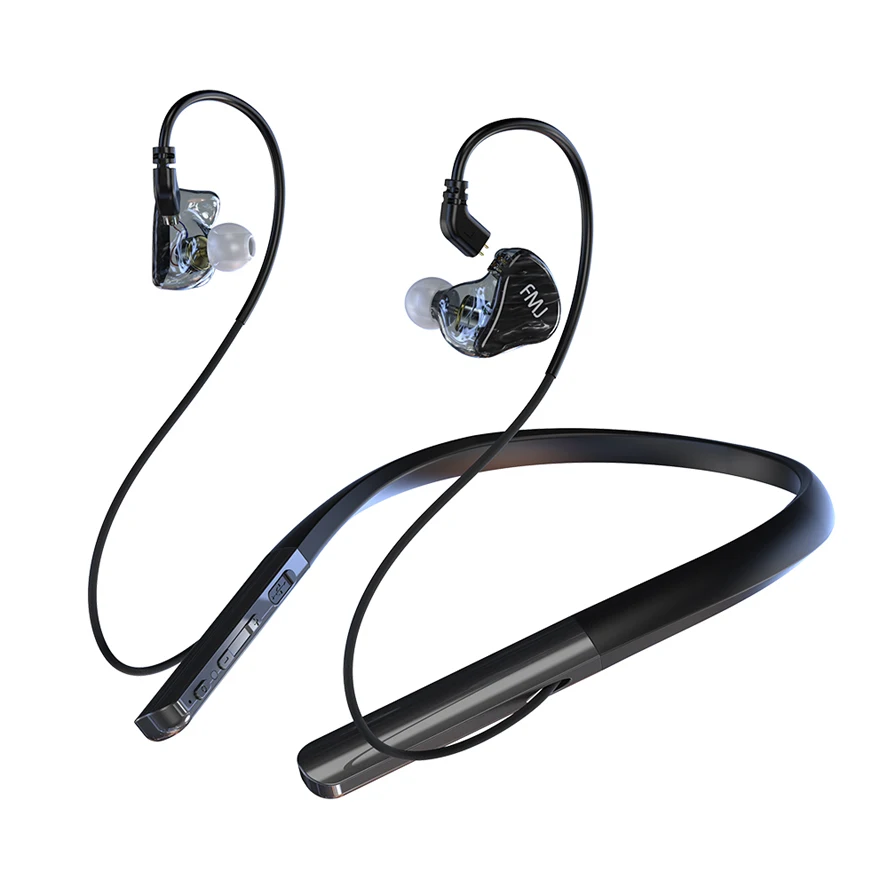 Смола Висячие шеи Bluetooth 5 0 наушники двойное подвижное кольцо стерео Спорт на