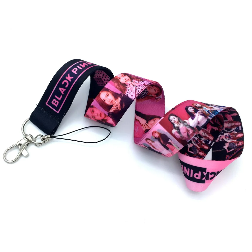 Черный розовый шнурок для сотового телефона ID карты брелок Подвеска шеи ремни