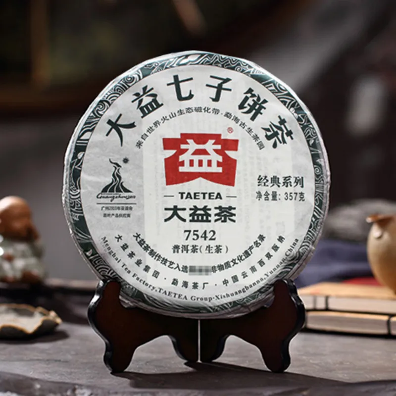2010 год 357 г TAETEA Премиум класса 7542 необработанный торт Sheng Chinese Dayi чай для похудения