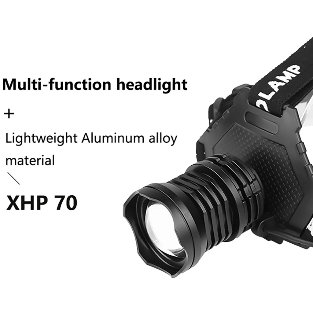 XHP70 светодиодный налобный фонарь 5 режимов фара фонарик Головной фонарь с зарядкой голова манекена лампа масштабируемый USB факела фонарик