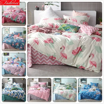 

NEW Hylaea Flamingo Pattern Duvet Cover 3/4 pcs Bedding Set Soft Comfortable Cotton Big Double Size King Queen Single Adult Kids