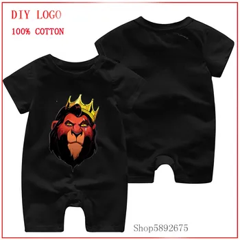 

0-24M Age New Born Baby Notorious Scar Lion King printed romper Girl Boy Clothes Short Sleeve Clothes Jumpsuit For Newborns