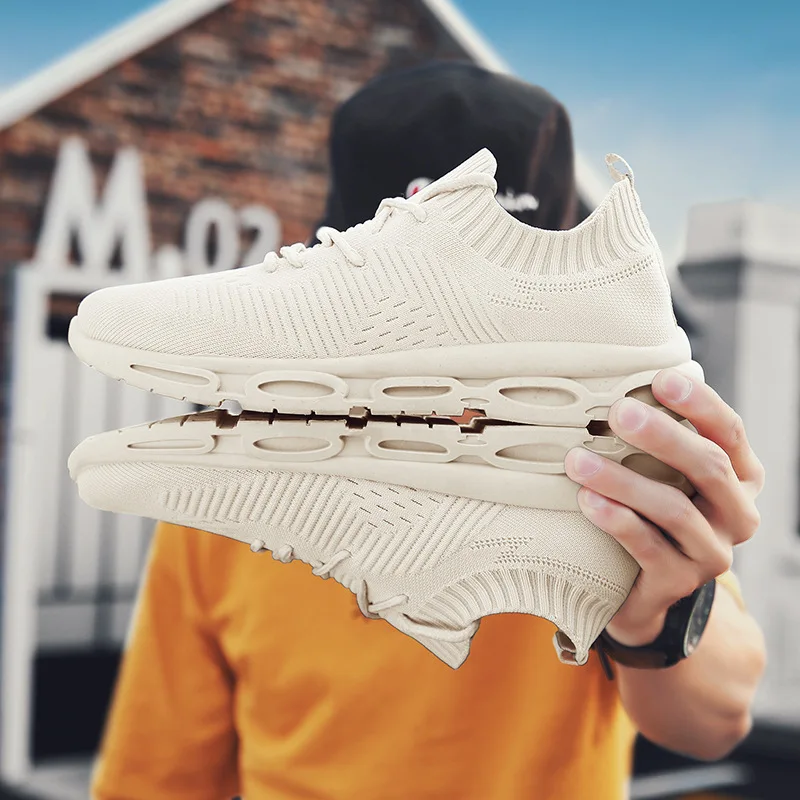 

2019 Summer Fly Weaving Mesh Shoes Welt wa zi xie Casual Sports Shoes Lightweight Running Shoes Trend MEN'S SHOES