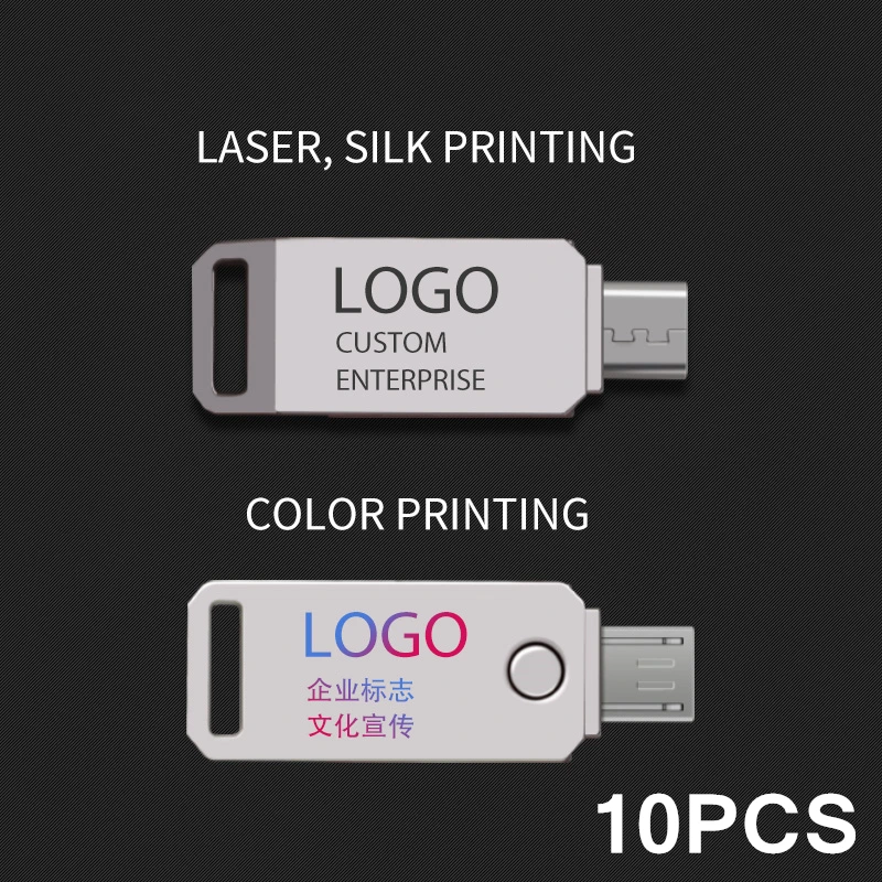 Logotipo personalizado da forma 10 pces 16gb mini otg + usb com curvatura de couro gira a movimentação do flash otg2.0 | Компьютеры и