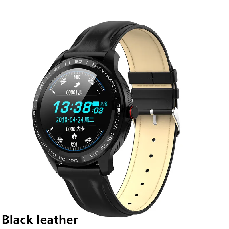 L9 black leather Хит, умные часы, умный Браслет L5 L9 T80 DT98 S10 Y6 Q8, модные спортивные часы, мониторинг сердечного ритма, шагомер, водонепроницаемые часы - Цвет: L9 black leather