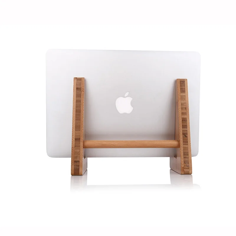 Suporte de Bambu do Portátil Armazenamento do Caderno Suporte de Refrigeração de Altura Aumentada para Dell Polegada Macbook Suporte Base Vertical pc 13-15 ar Pro - Imagem 5