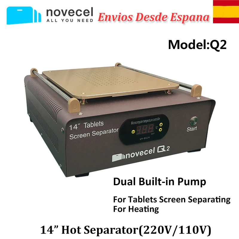 

NOVECEL Q2 Professional LCD Separator Machine Dual Biult-in Pumps Screen Glass Removing Machine for iPhone Samsung HUAWEI Repair