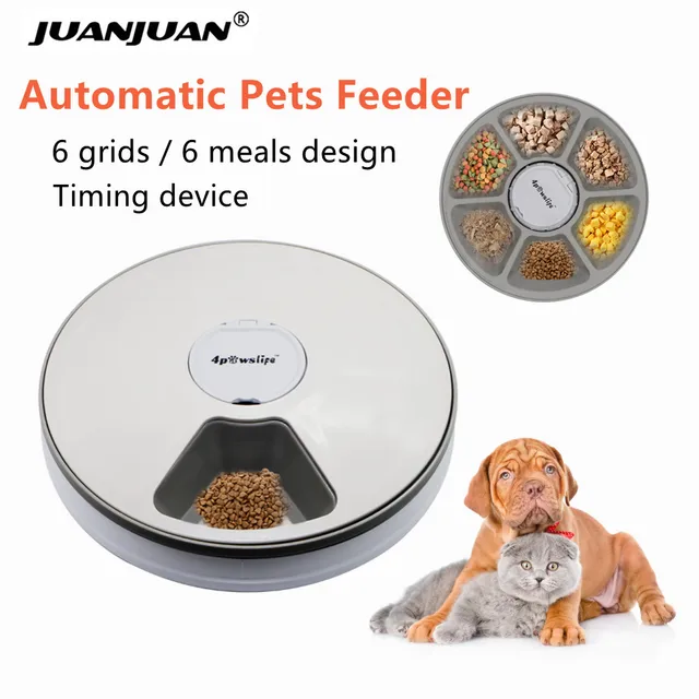 Ciotola di alimentazione automatica per animali domestici Dispenser di cibo seccu chì conserva l'alimentu per cani cù un ricordu di voce 1