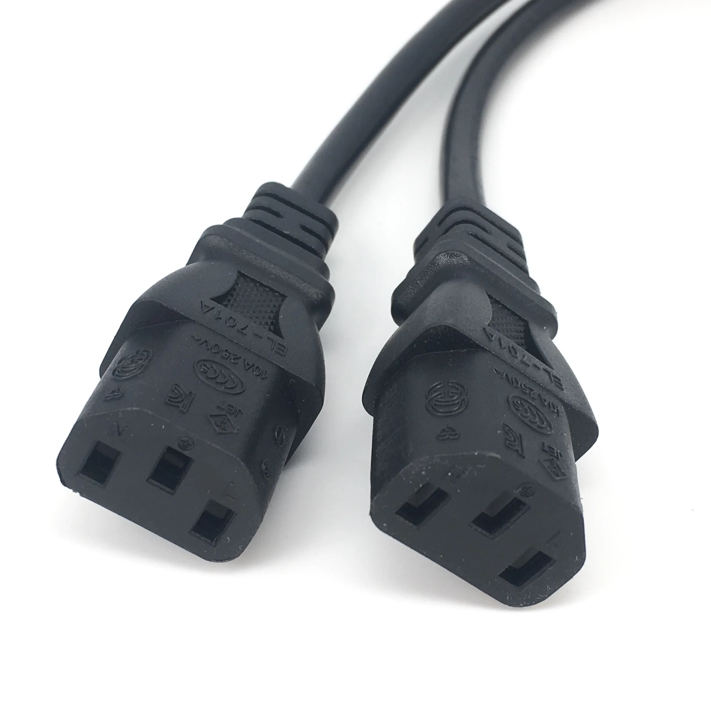 1pcs Single C14 to Dual C13 5-13R Short Power Y Type Splitter Adapter Cable Cord 30cm power cable,power cord,plug adapter,power plug connector