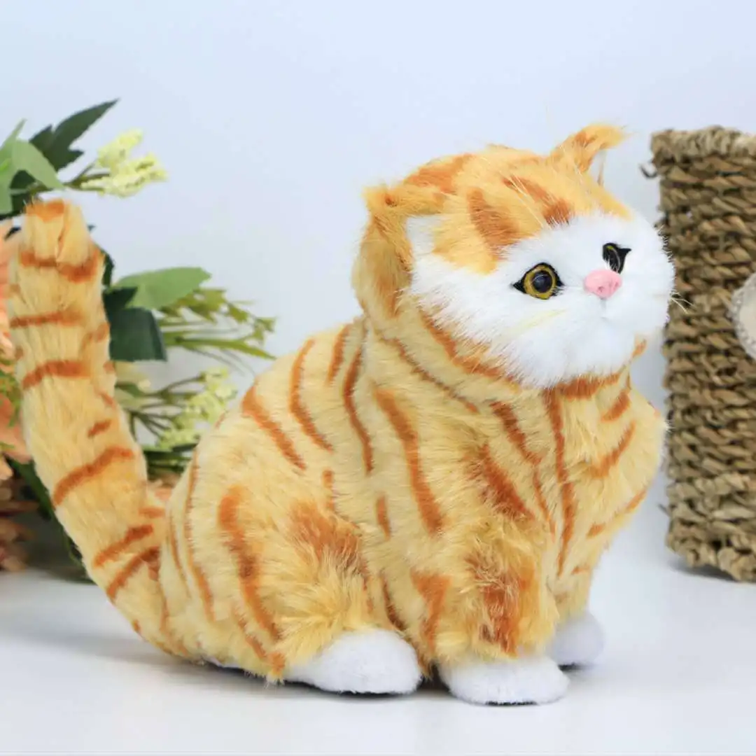 Котенок кошка будет называть Искусственный Кот плюшевая игрушка поддельная кошка пластик креативный детский подарок украшение для кошки