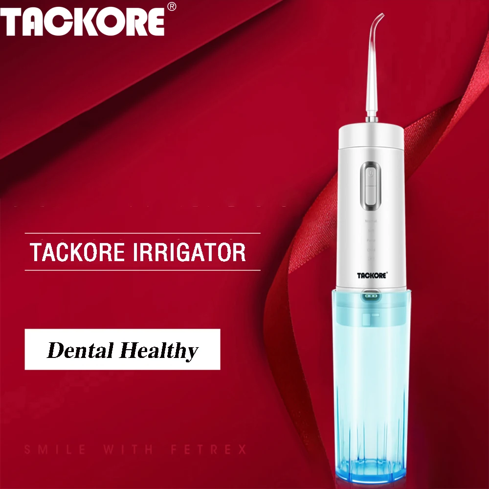 Tackore USB перезарядка ирригатор для полости рта стоматологический портативный водный Флоссер Складная струя воды Флоссер IPX7 ирригатор 210 мл бак