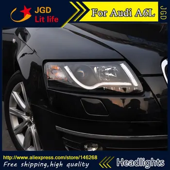 

Car styling LED HID Rio LED Audi A6L A6 headlights Head Lamp case for Audi A6L A6 headlight 2005-2012 Bi-Xenon Lens low beam
