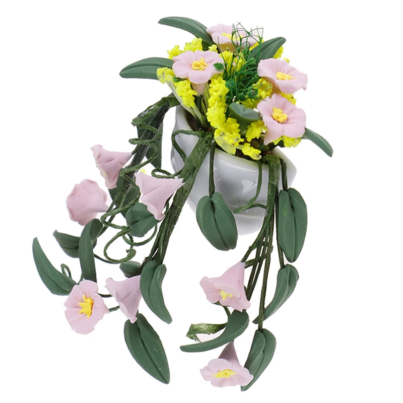 Mini Tree Potted For Green Plant In Pot Doll House Furniture Home Decor Simulation Potted Plants 1:12 Dollhouse Miniature 3