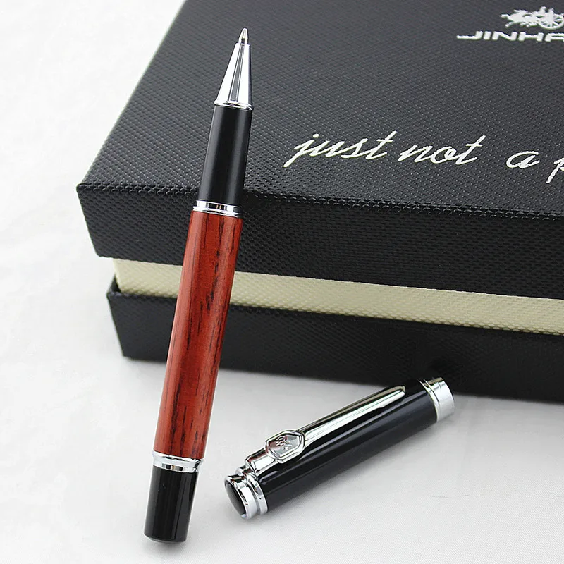 Высокое качество JINHAO 8802 Роскошный металлический красный мундштук для саксофона, сандаловое дерево, черное дерево куриное крыло дерево роскошный медный подарок роликовая шариковая ручка - Цвет: A