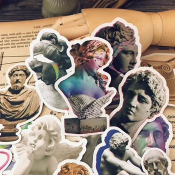 

Retro VAPORWAPVE Stone Carving Material Stickers Decorative DIY Craft Photo Albums Junk Journal Steam Wave Sticker