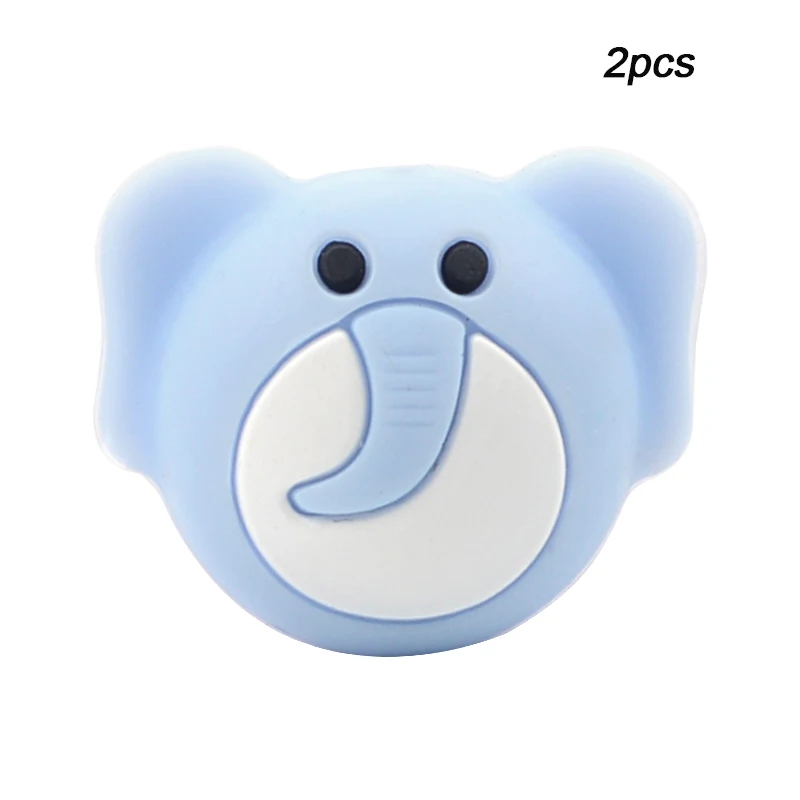 2pcs pastel blue LOFCA 2 шт слон силиконовые бусины без БФА, силиконовый Прорезыватель еды, Детские Силиконовые Прорезыватели, жевательные создание игрушек, подарок - Цвет: 2pcs pastel blue