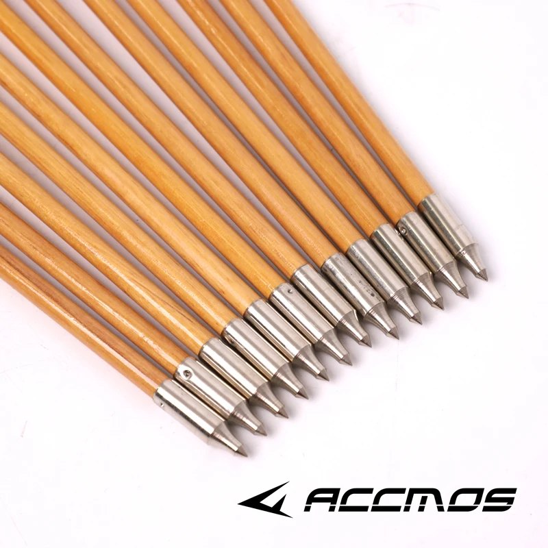 IRQ 32Inch Wooden Arrow Practice Hunting Arrows with 5 Turkey Natural  Feather for Compound & Recurve Bow