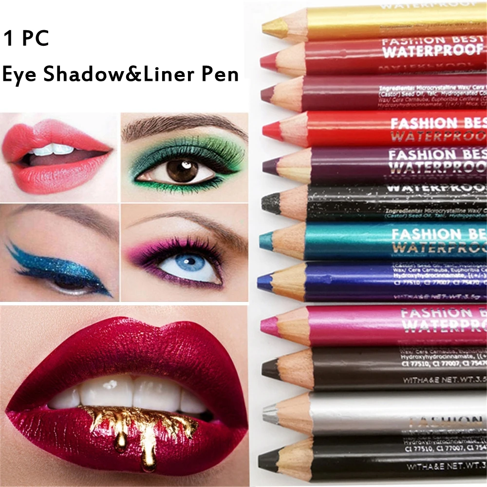 1pc Eyeliner Pen Highlighter Waterproof Eyeshadow Pencil Cosmetic Glitter EyeShadow Pen Cosmetic Glitter Eye Shadow Matte Eyelin eyeshadow pencil eyeshadow pen eyeliner pencil makeup pen eyeshadow eyeliner