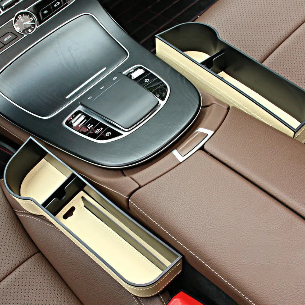 L & R Пара черный/бежевый/коричневый автомобильный ящик для хранения зазоров в