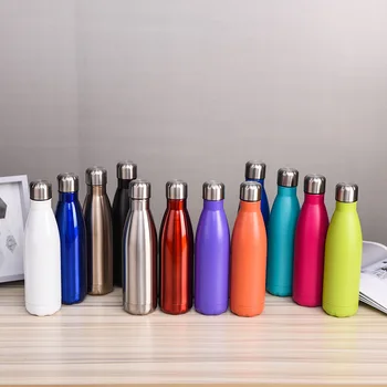 

500/750ml Thermal Cup Stainless Steel Thermos Double-Wall Insulated Vacuum Cola Bottle Portable Outdoors Vehicle Cup