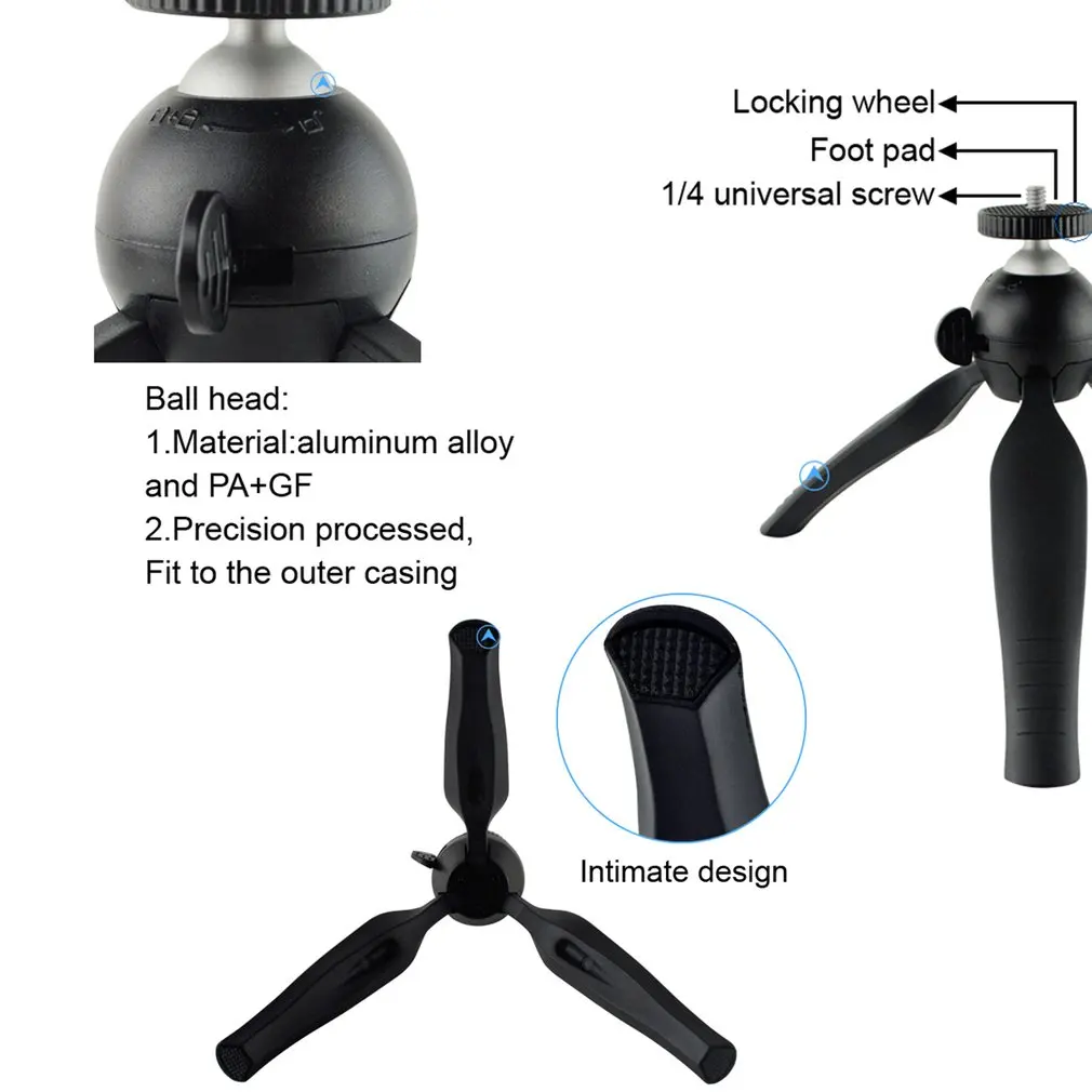 Portable Desktop Support Mini Tripod Stand With Phone Clip For Mobile Phone Dslr Camera Watchvideo Photograph