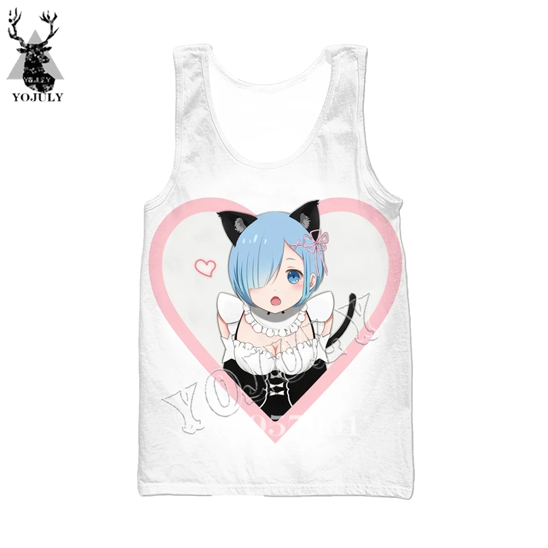 Аниме Re: zero сестры-близнецы, горничные рам и рем, 3D принт, Harajuku, майка, мужская повседневная майка, летняя, унисекс, Забавные топы без рукавов, Y879 - Цвет: 08