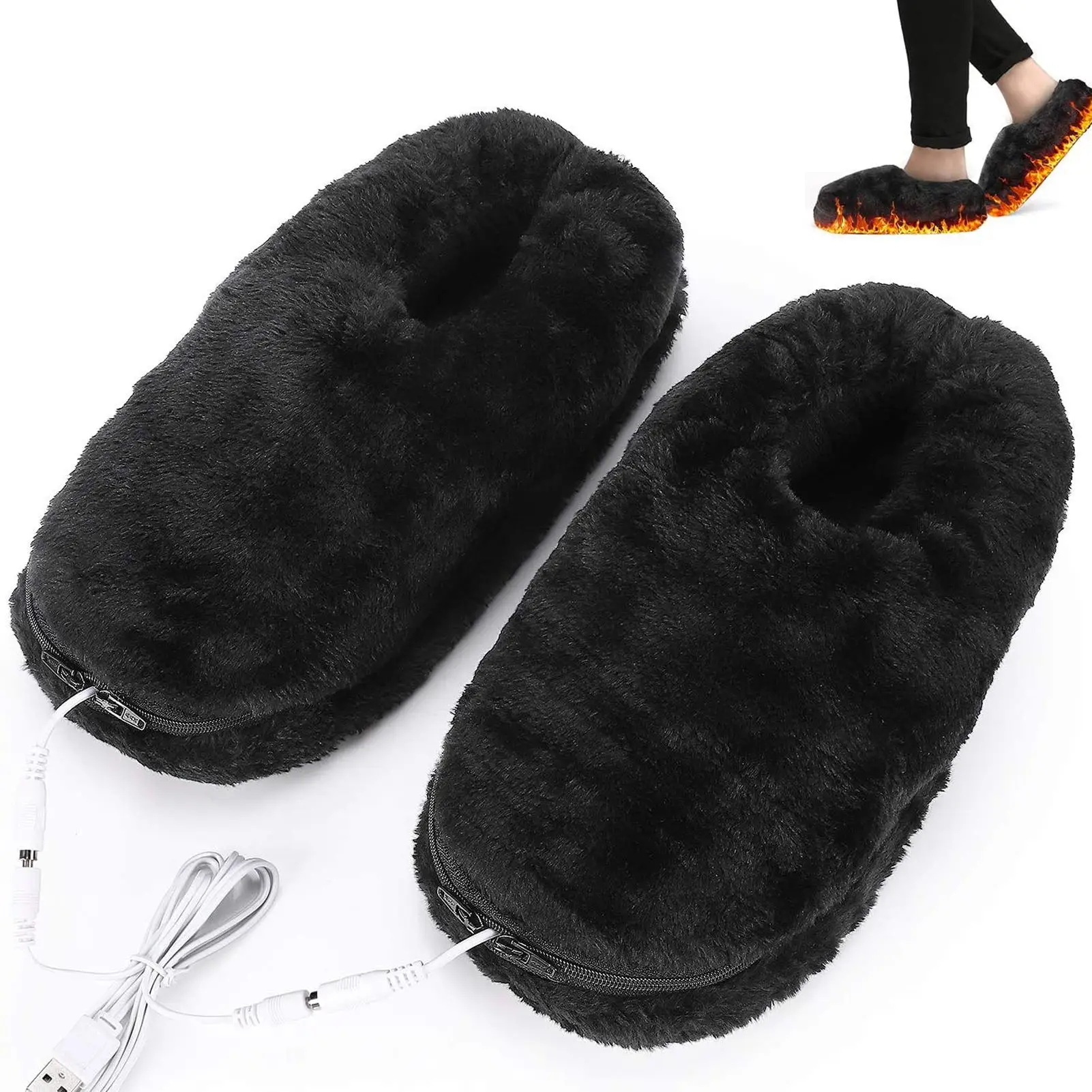 

5V Electric USB Powered Unisex Indoor Heating Slippers Feet Warmer Shoes Gift