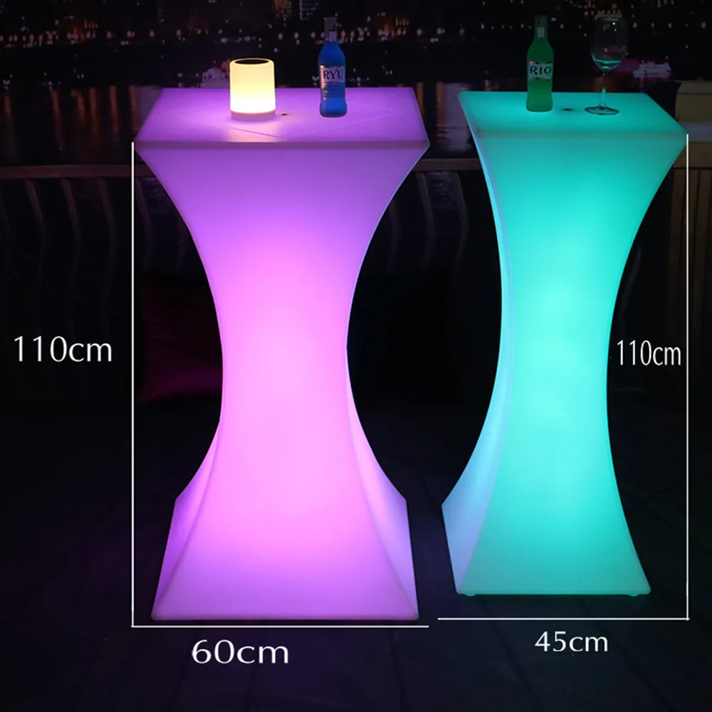 Новейший перезаряжаемый светодиодный коктейльный столик с подсветкой, креативная мебель для дискотеки, бара, ночных клубов