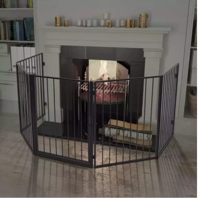 

Pet Fireplace Fence Steel Black
