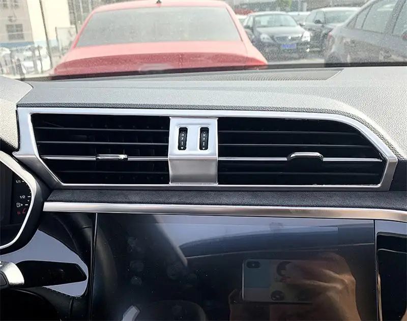 Автомобильный Стайлинг AC Передняя воздушная Розетка отделка рамка украшение Центральная панель управления наклейки крышка для Audi Q3 аксессуары для интерьера