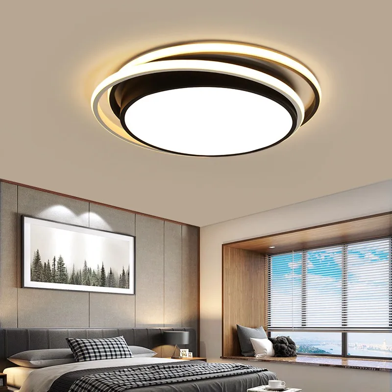 

Creative modern led ceiling lights living room bedroom study balcony indoor lighting black white aluminum ceiling lamp fixture