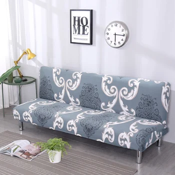 

Exquisite Print Armrest-Free Sofa Cover All Inclusive Sofa Cover For Living Room Armless Folding Stretch Sofa Sofa Cover