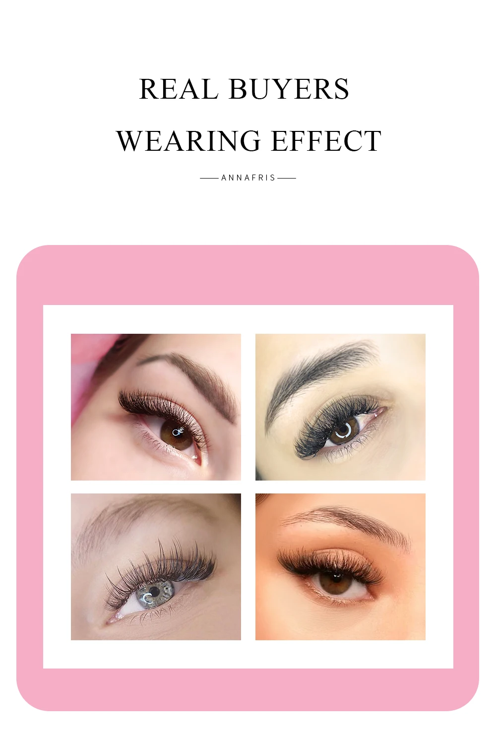 ANNAFRIS Individuelle Premium-Wimpern, superweiche Seide, Nerz, 15–20 mm, gemischte Länge, Verlängerungsvolumen, künstliche Wimpern, Cilios – Detail 10